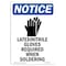 Signmission OSHA Notice Sign, Latex Nitrile Gloves With Symbol, 10in X 7in Rigid Plastic, 7" W, 10" H, Portrait OS-NS-P-710-V-13966 - alternate 1